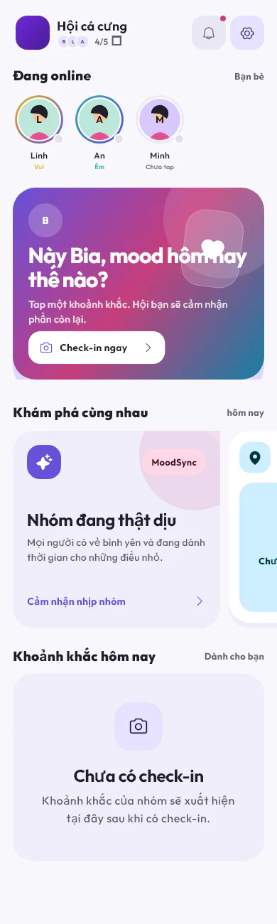TapMood Pulse mobile interface